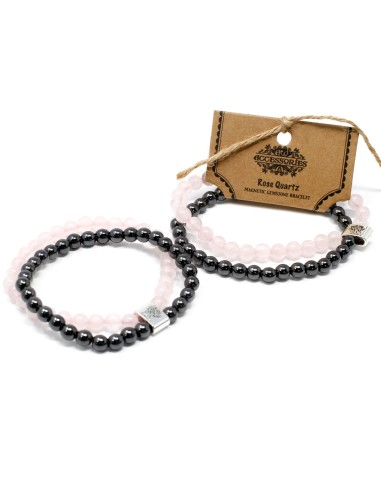 Bracelet magnétique en quartz rose – Douceur