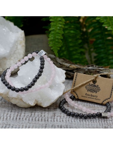 Bracelet magnétique en quartz rose – Douceur