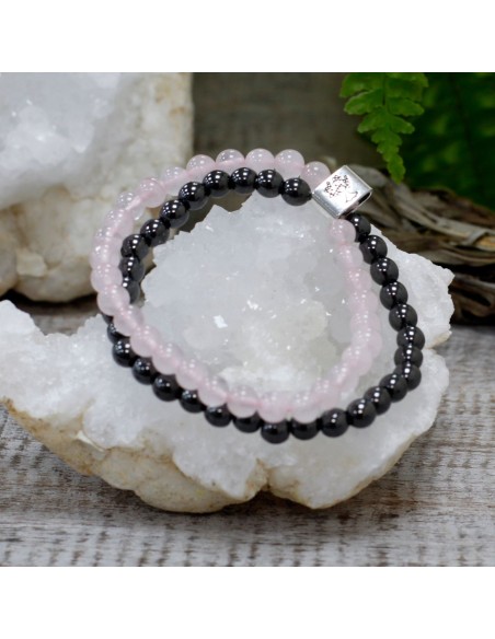 Bracelet magnétique en quartz rose – Douceur