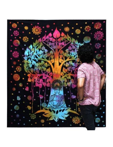 Colcha & tenture Arbre Bodhi – Éveil zen