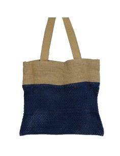 Grand sac filet en jute & coton – Denim