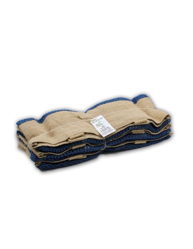 Grand sac filet en jute & coton – Denim