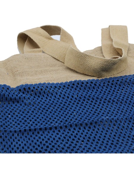 Grand sac filet en jute & coton – Denim