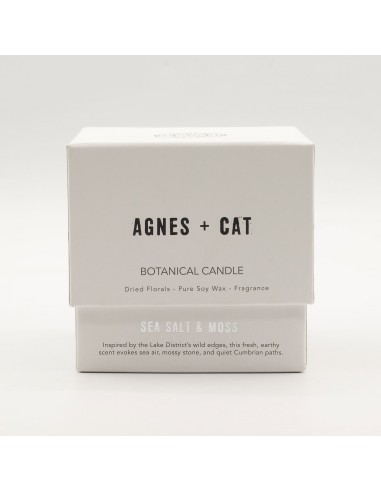 Agnes + Cat – Bougie botanique en cire de soja « Sel marin & mousse »