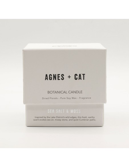 Agnes + Cat – Bougie botanique en cire de soja « Sel marin & mousse »