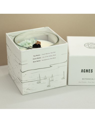 Agnes + Cat – Bougie botanique en cire de soja « Sel marin & mousse »