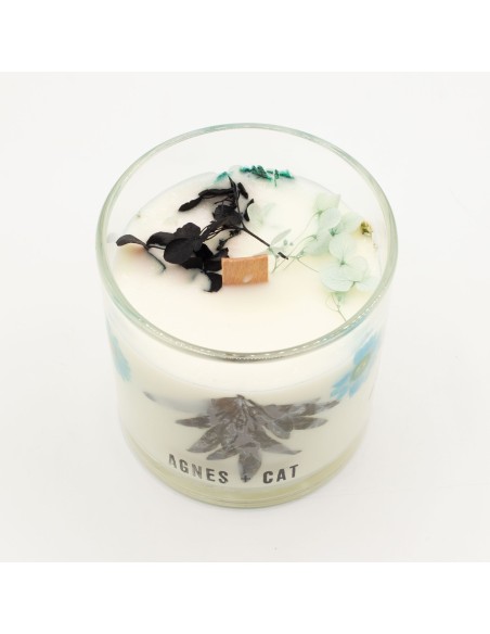 Agnes + Cat – Bougie botanique en cire de soja « Sel marin & mousse »