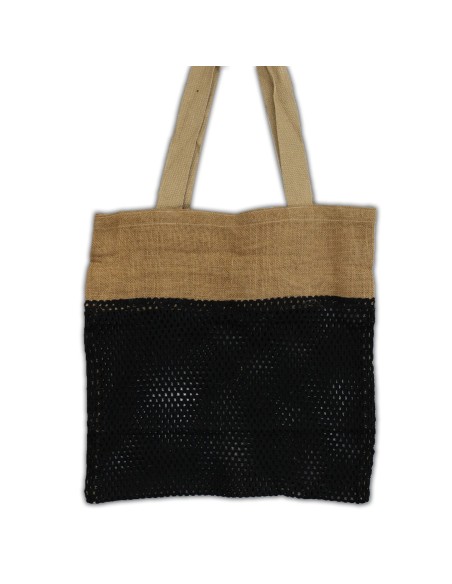 Grand sac filet en jute & coton – Noir
