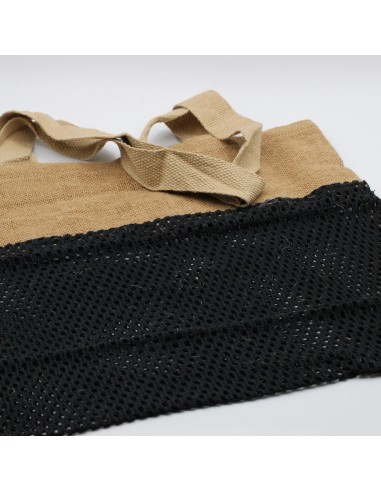 Grand sac filet en jute & coton – Noir