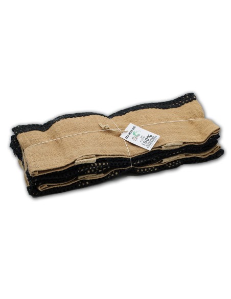 Grand sac filet en jute & coton – Noir