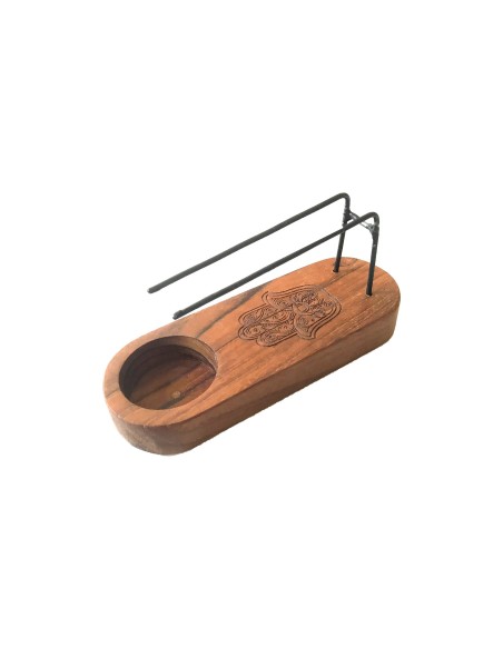 Support chauffant pour palo santo – Teck Hamsa sculpté