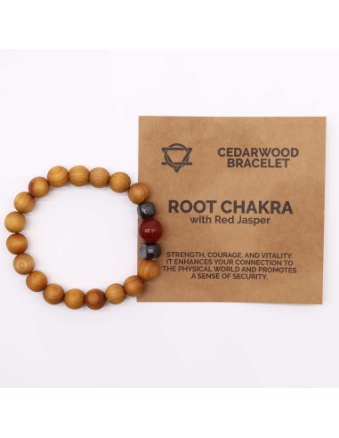 Bracelet cèdre & jaspe rouge – Chakra racine