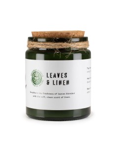 Greenman – Bougie soja Woodwick «Feuilles & lin»