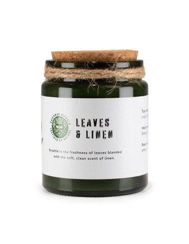 Greenman – Bougie soja Woodwick «Feuilles & lin»