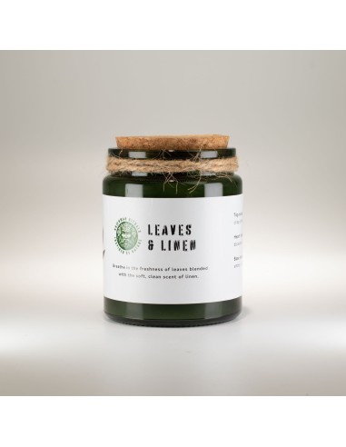 Greenman – Bougie soja Woodwick «Feuilles & lin»