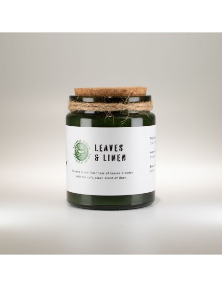 Greenman – Bougie soja Woodwick «Feuilles & lin»