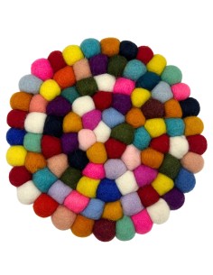 Set de table rond en boules de feutre – Multicolore