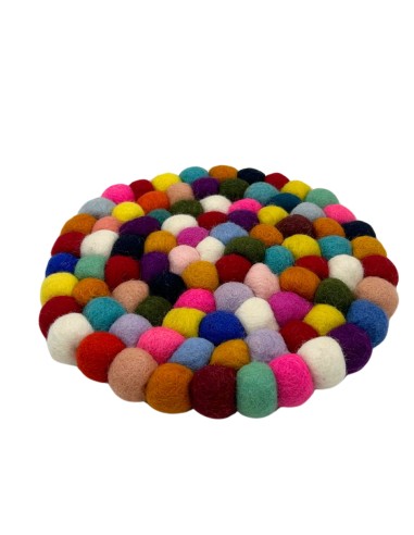 Set de table rond en boules de feutre – Multicolore