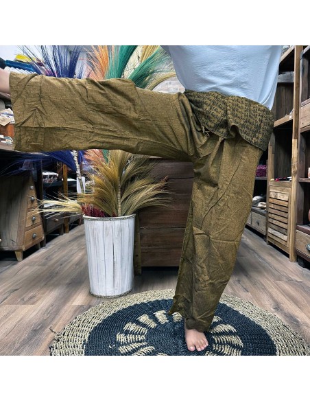 Pantalon yoga & festival – Mandala pêcheur thaï orange