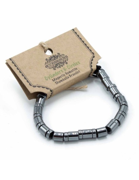 Bracelet Shamballa hématite – Cercles & cylindres