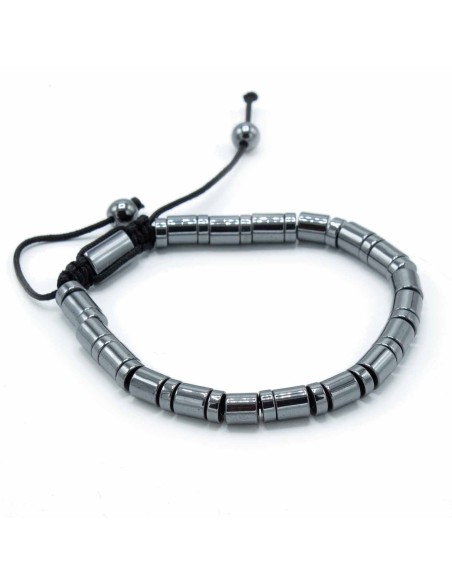 Bracelet Shamballa hématite – Cercles & cylindres