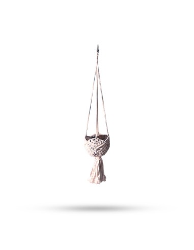 Suspension macramé décorative beige – Zen végétal