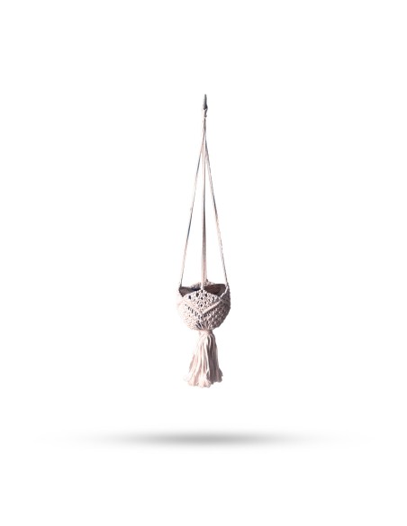 Suspension macramé décorative beige – Zen végétal