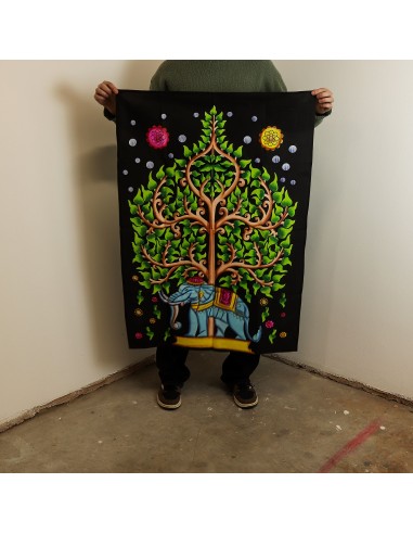 Tenture murale éléphant & Arbre de Vie – Force zen