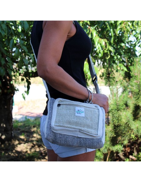 Sac messenger en chanvre & coton