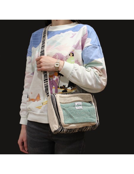 Sac messenger en chanvre & coton