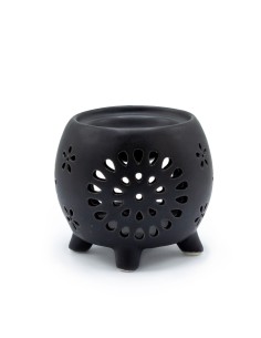 Brûle-parfum effet pot – Noir mat zen