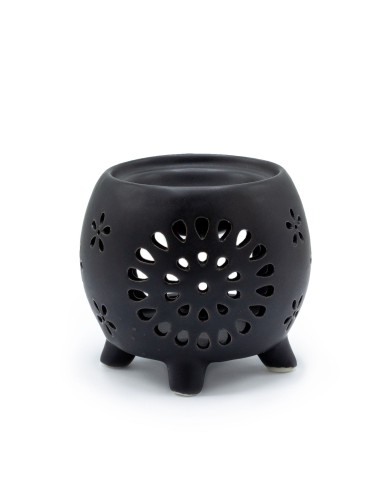 Brûle-parfum effet pot – Noir mat zen