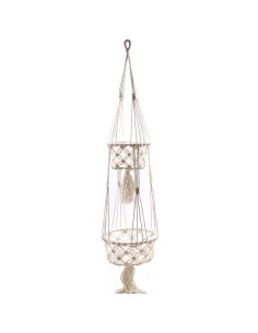 Suspension macramé double pour plantes – Zen végétal