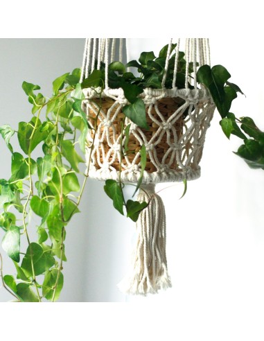 Suspension macramé double pour plantes – Zen végétal
