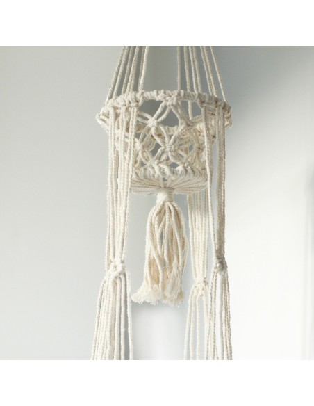 Suspension macramé double pour plantes – Zen végétal