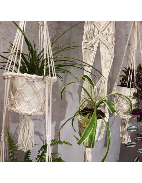 Suspension macramé double pour plantes – Zen végétal