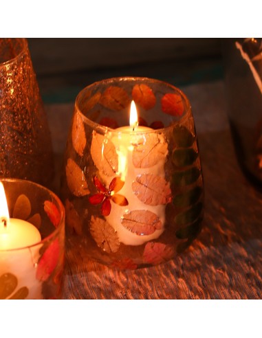 Photophore en verre floral naturel – Printemps