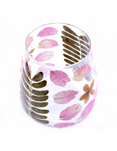 Photophore en verre floral naturel – Printemps