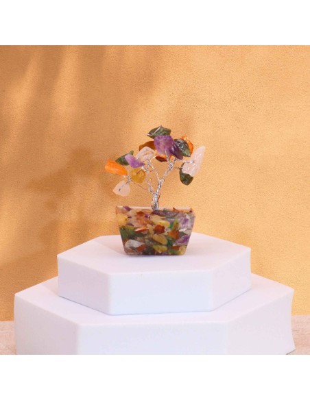Mini arbre de pierres – Multi-gemmes & orgonite