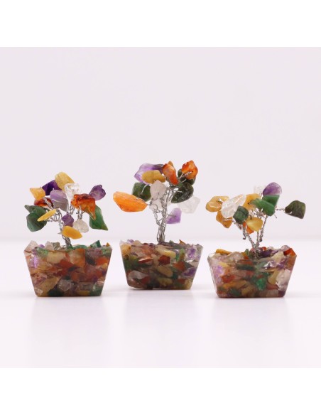 Mini arbre de pierres – Multi-gemmes & orgonite