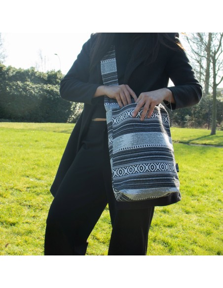 Sac tote jacquard naturel – Caravane urbaine
