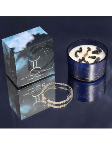 Bougie zodiac en cristal & bracelet – Gémeaux