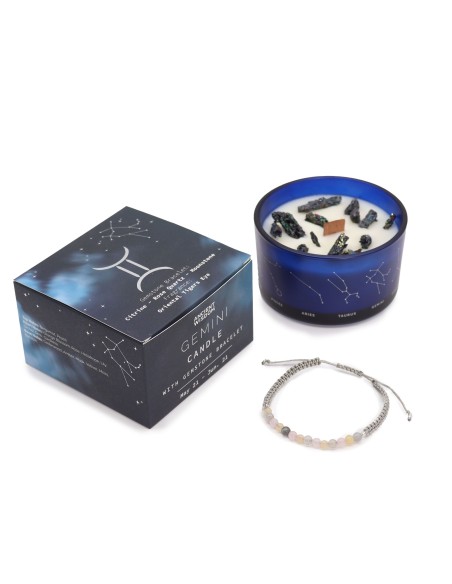 Bougie zodiac en cristal & bracelet – Gémeaux