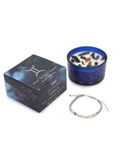 Bougie zodiac en cristal & bracelet – Gémeaux