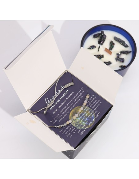 Bougie zodiac en cristal & bracelet – Gémeaux
