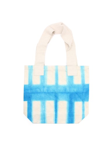 Sac cabas en coton tie?dye – Rectangles bleu ciel