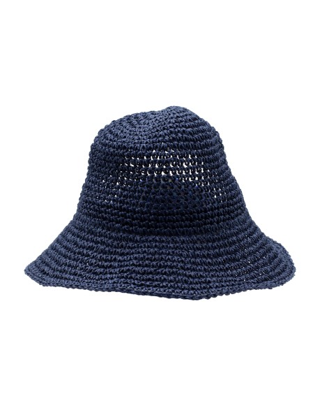 Chapeau de soleil Nomad Sari en paille – Bleu marine