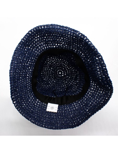 Chapeau de soleil Nomad Sari en paille – Bleu marine