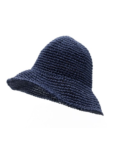 Chapeau de soleil Nomad Sari en paille – Bleu marine