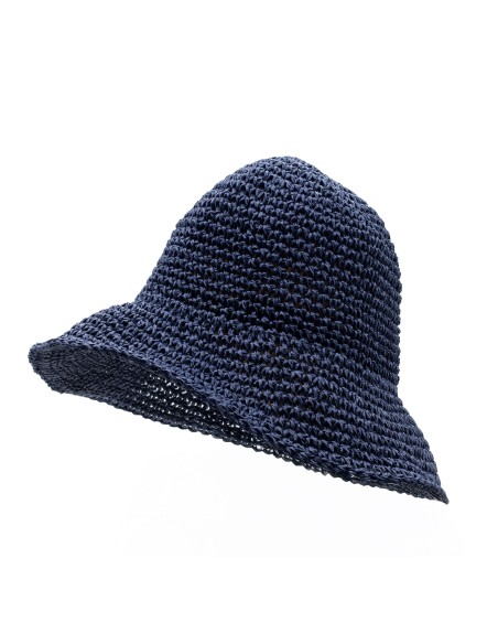 Chapeau de soleil Nomad Sari en paille – Bleu marine